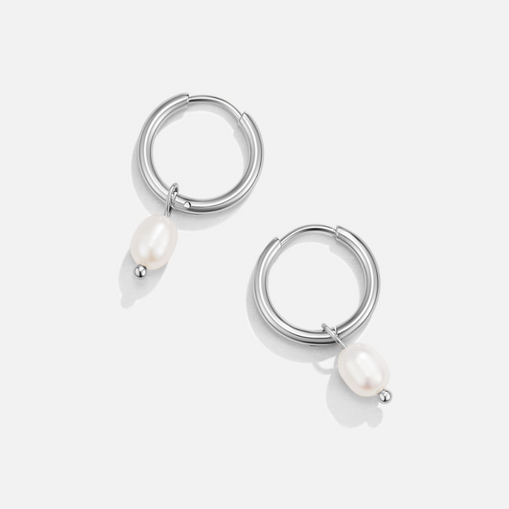 Clémence Pearl Hoop Earrings