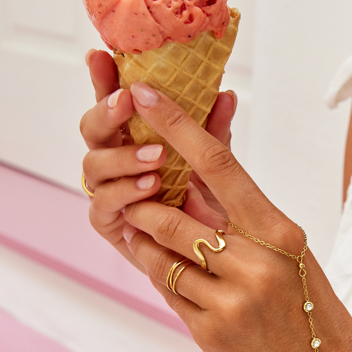 Serena Gold Wave Ring