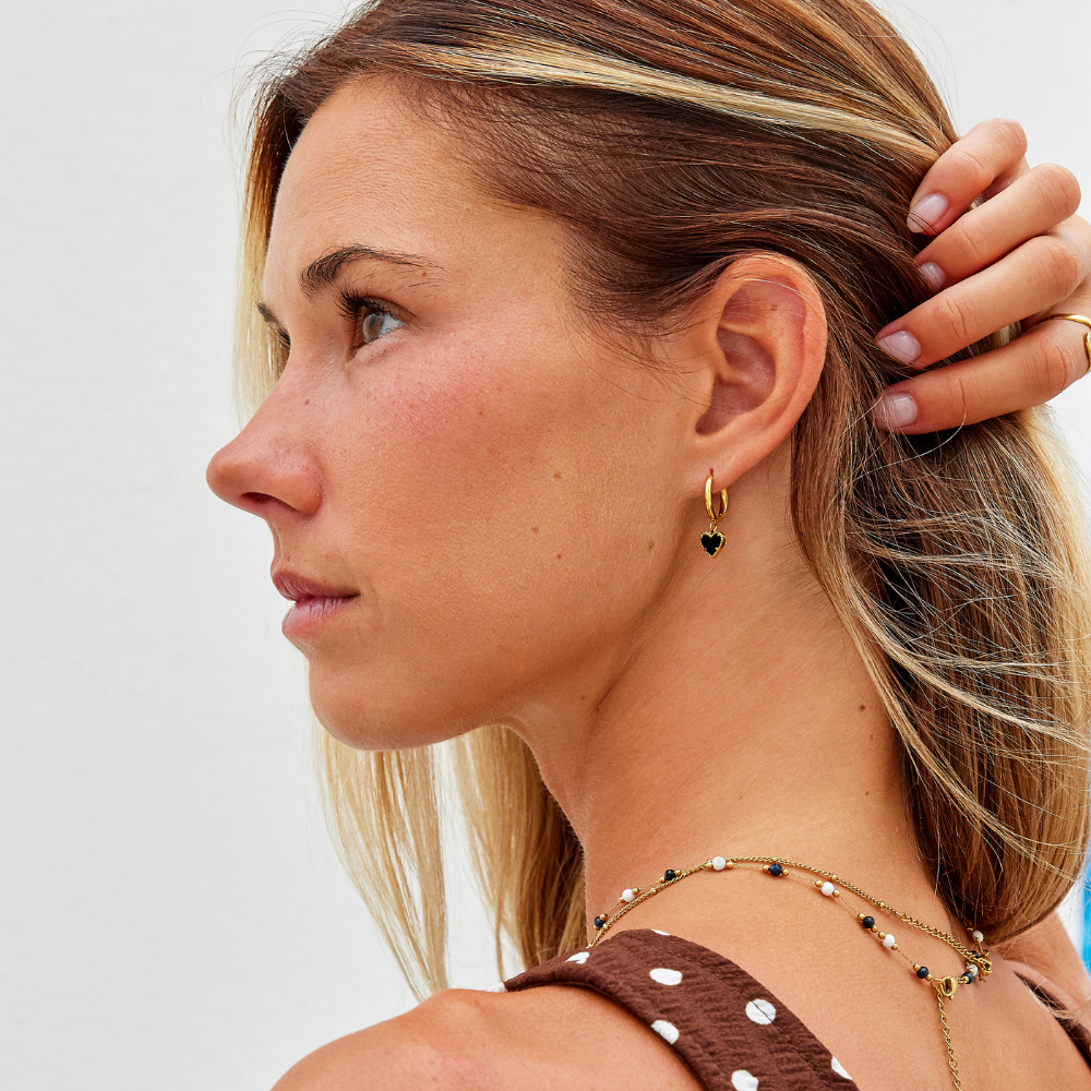 Noir Amour Hoop Earrings
