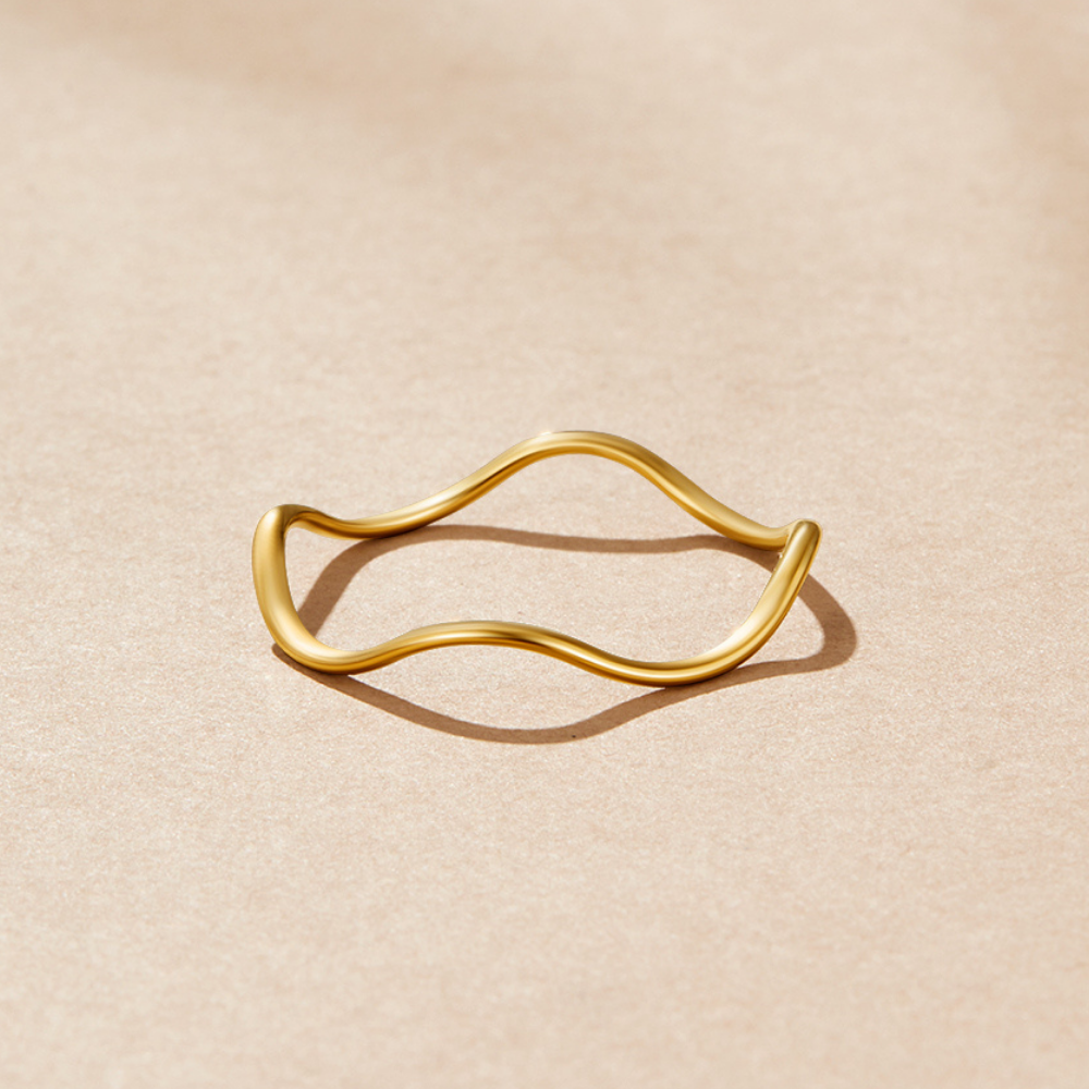 Sienna Gold Wave Ring