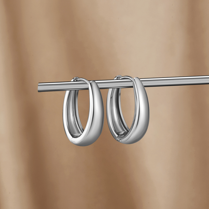Celeste Silver Hoop Earrings