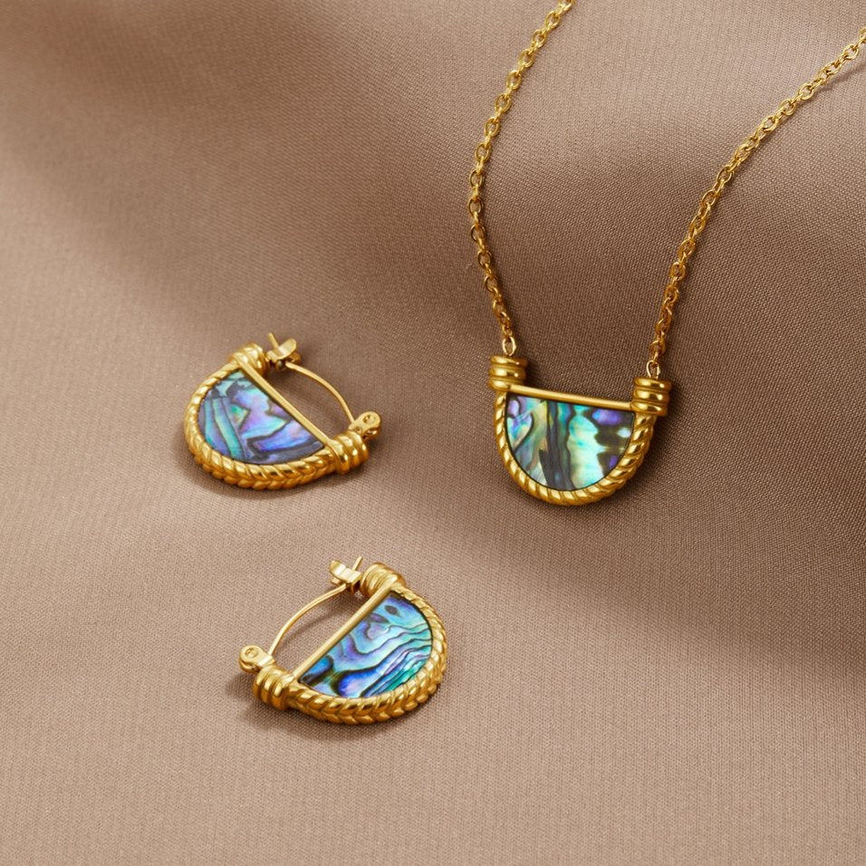 Elena Turquoise Shell Set