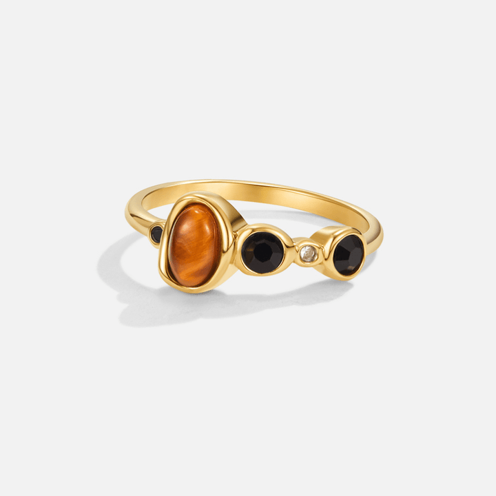 Amber Noir Orbit Ring