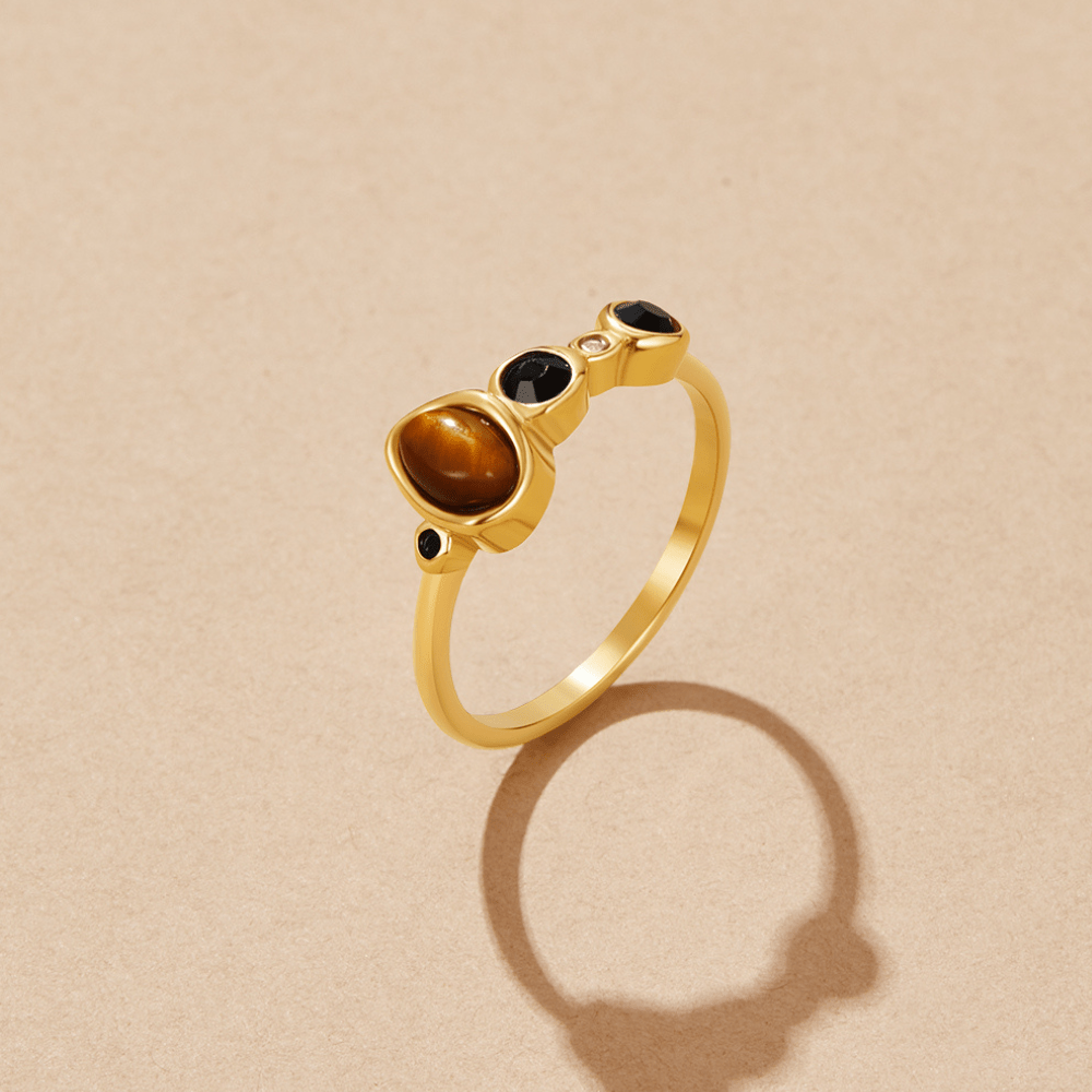 Amber Noir Orbit Ring