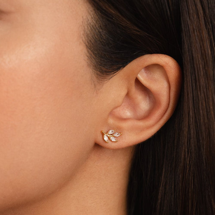 Elara Leaf Stud Earrings