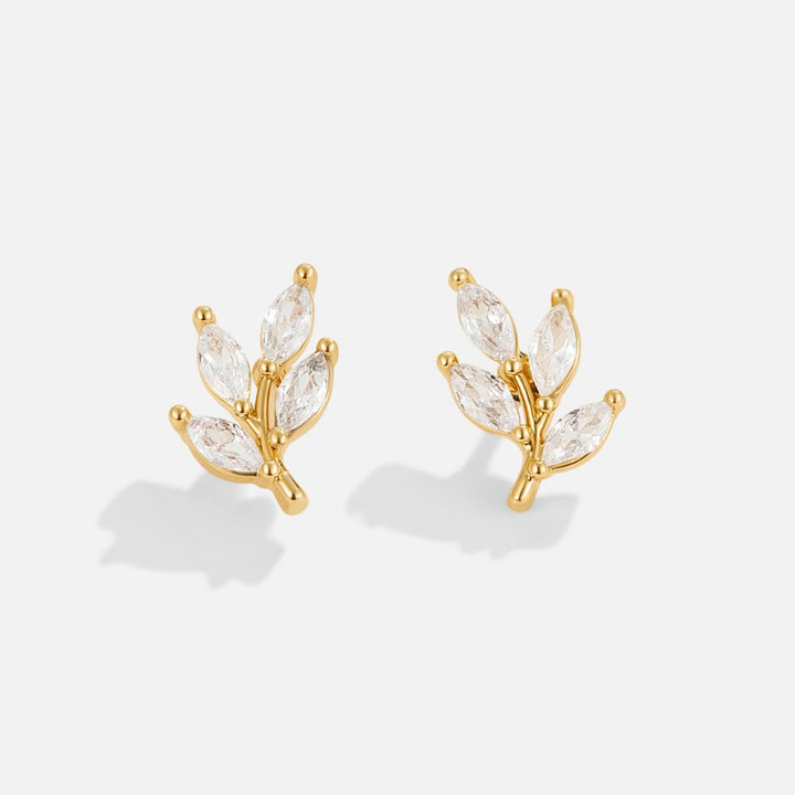 Elara Leaf Stud Earrings