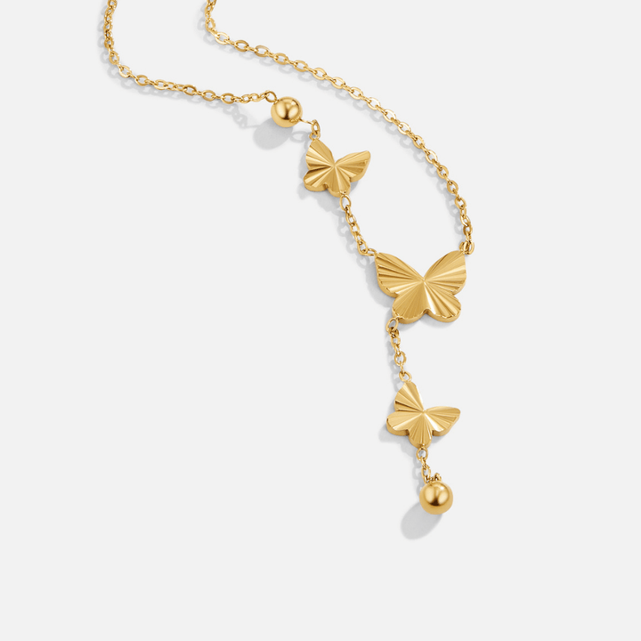 Celestine Butterfly Drop Necklace