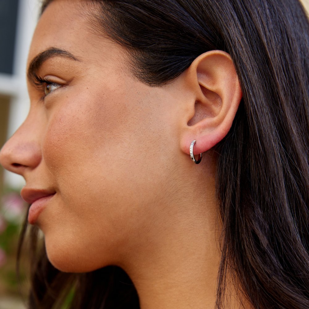 Elise Crystal Hoop Earrings
