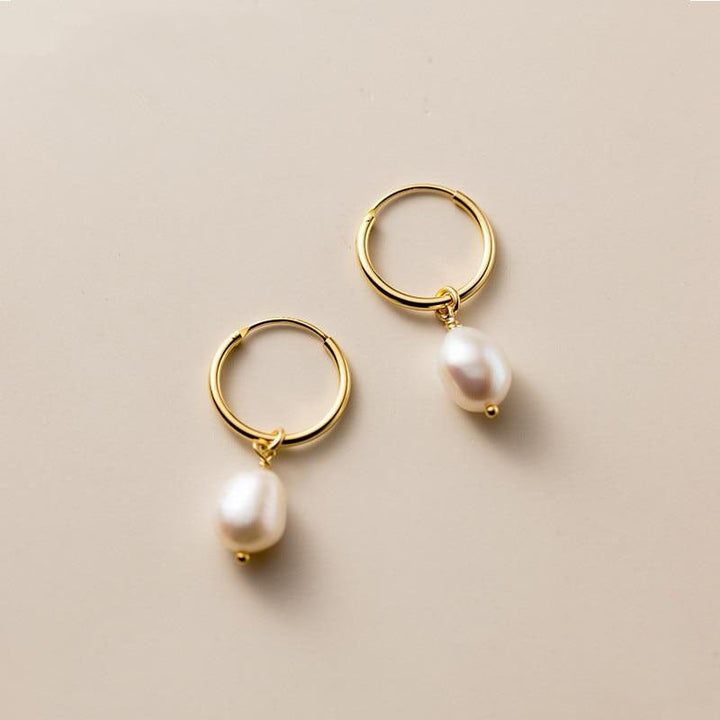 Luna Pearl Hoops Earrings