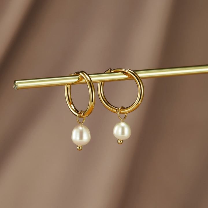 Luna Pearl Hoops Earrings