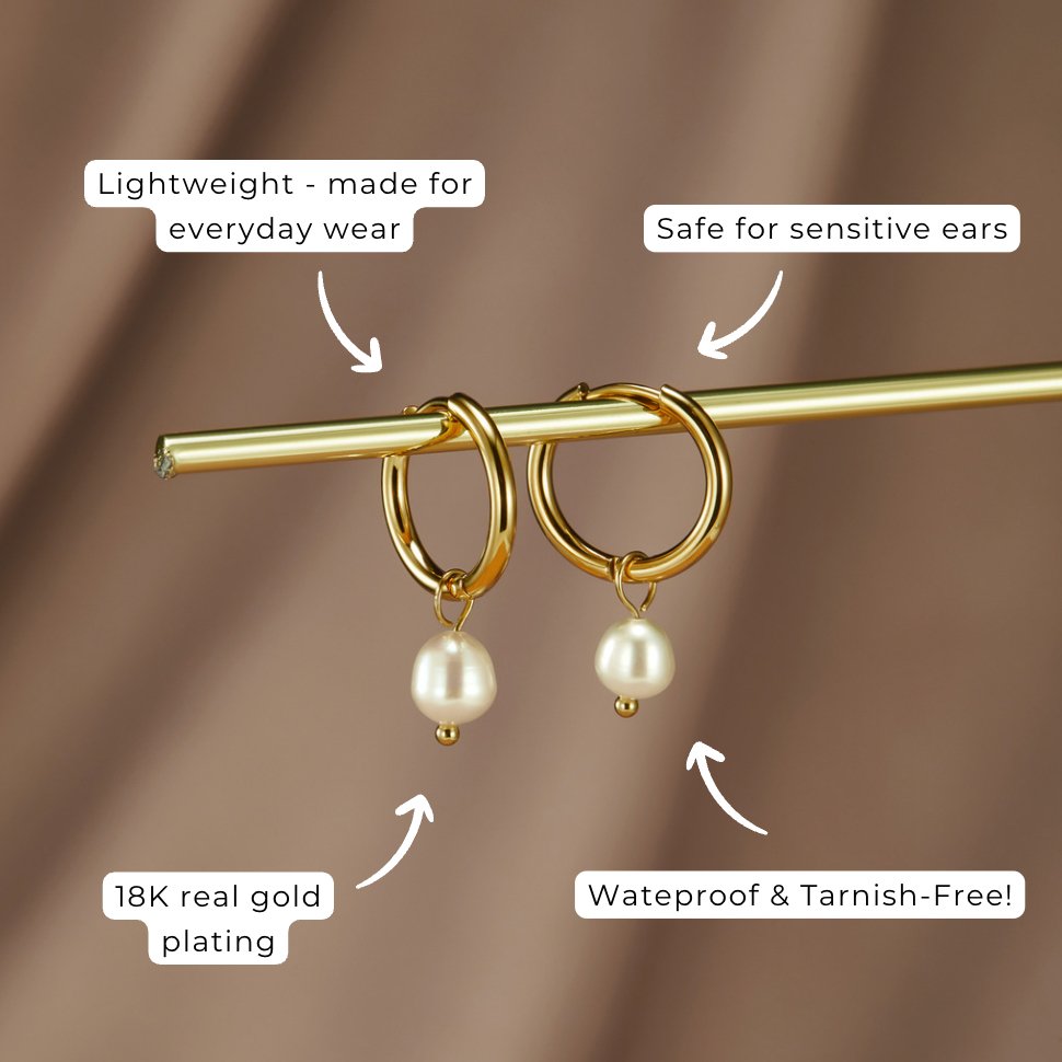 Luna Pearl Hoops Earrings