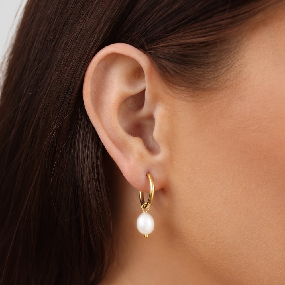 Luna Pearl Hoops Earrings