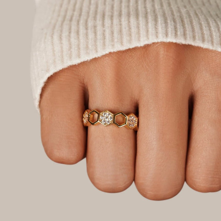 Aurora Honeycomb Ring