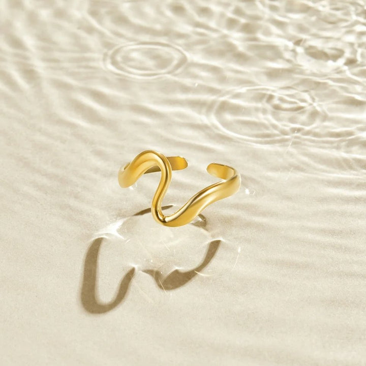 Serena Gold Wave Ring