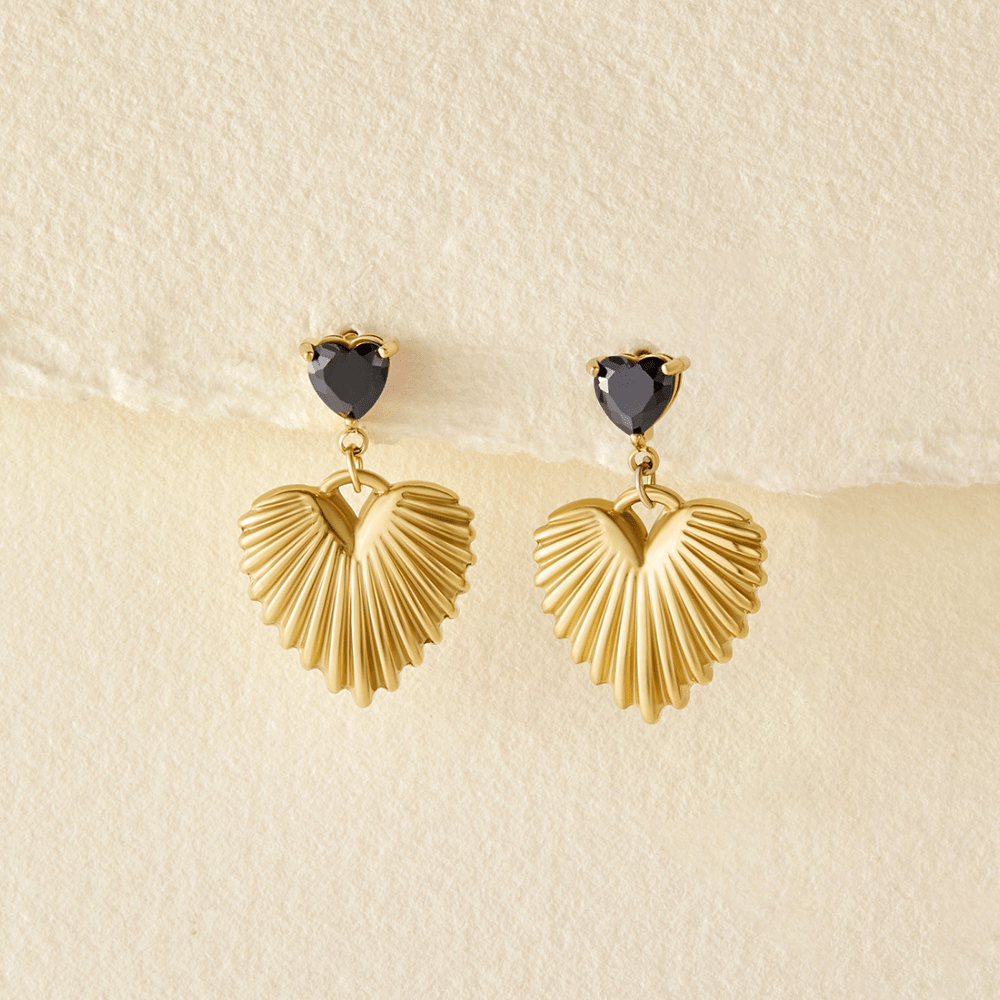 Valentina Gold Heart Drops Earrings