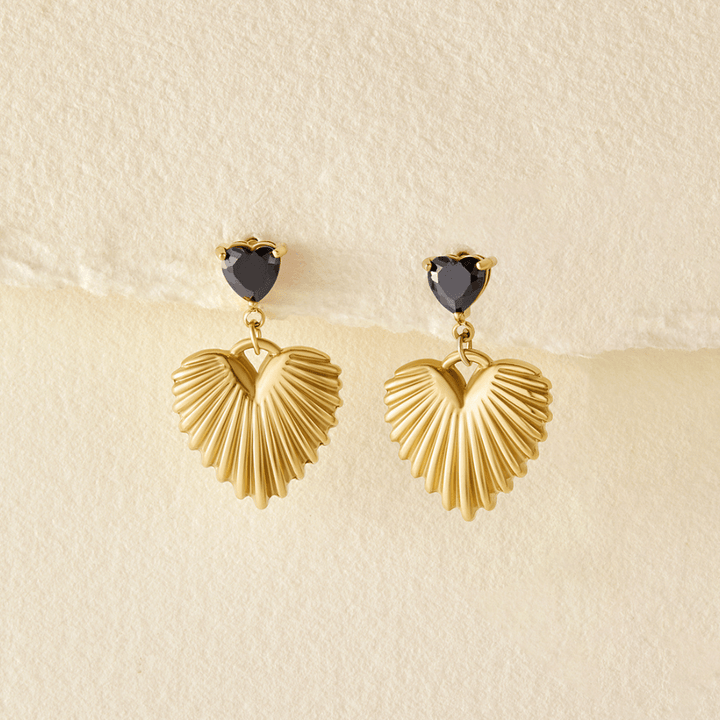 Valentina Gold Heart Drops Earrings