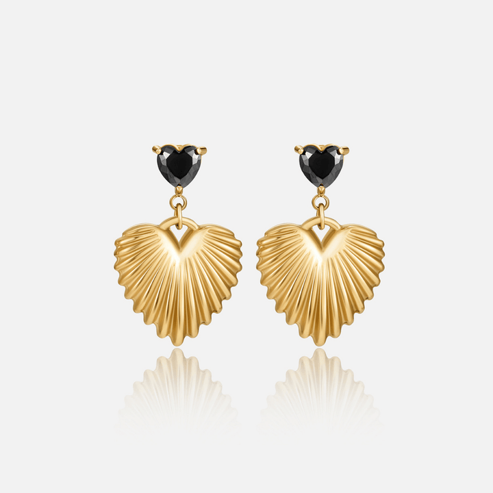 Valentina Gold Heart Drops Earrings
