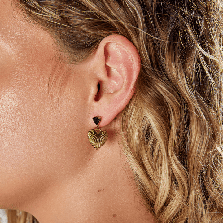 Valentina Gold Heart Drops Earrings