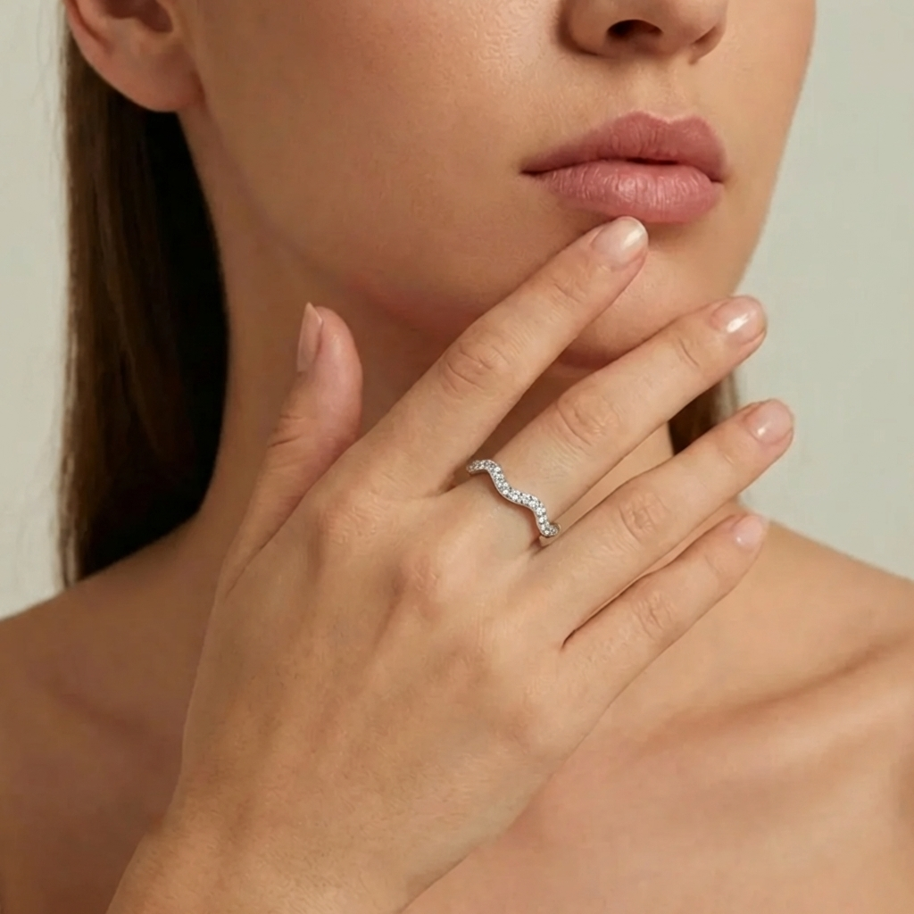 Luna Wave Crystal Ring