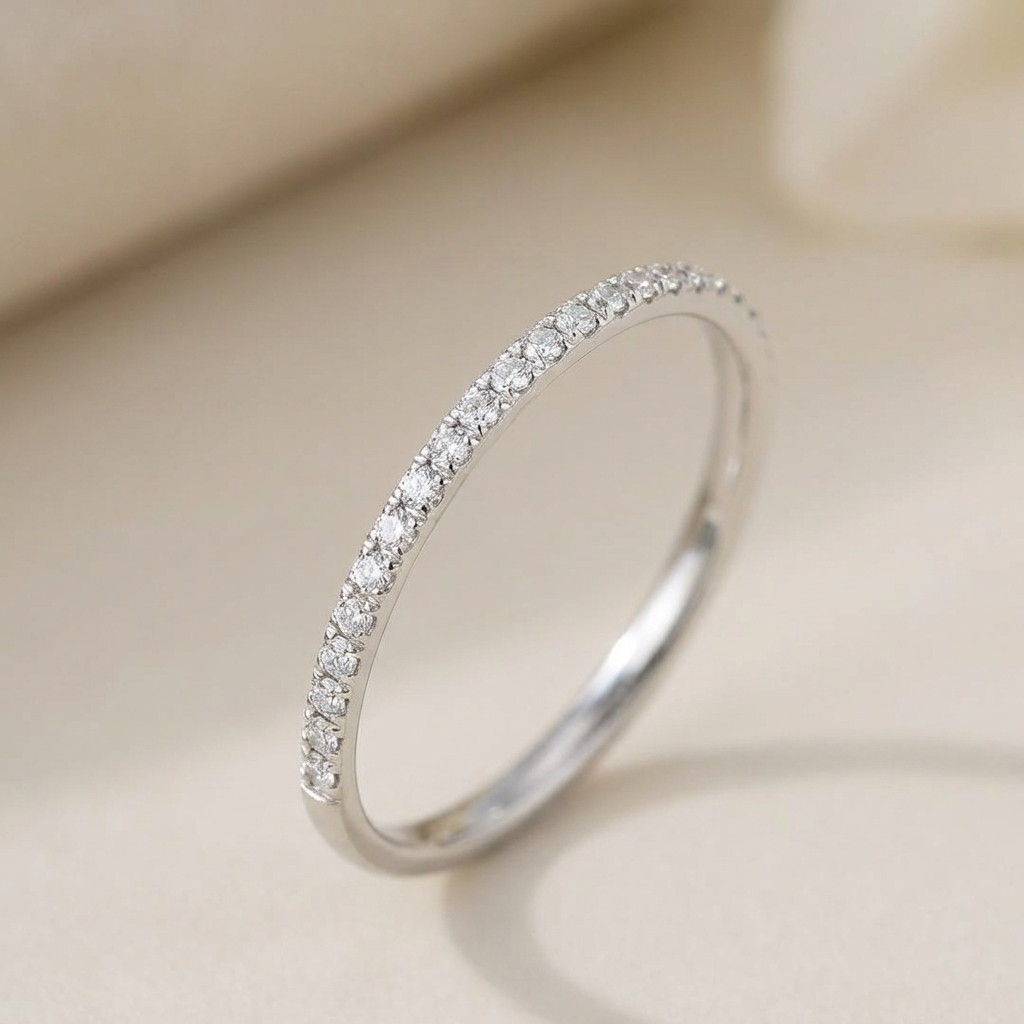 Silver Eternity Crystal Ring