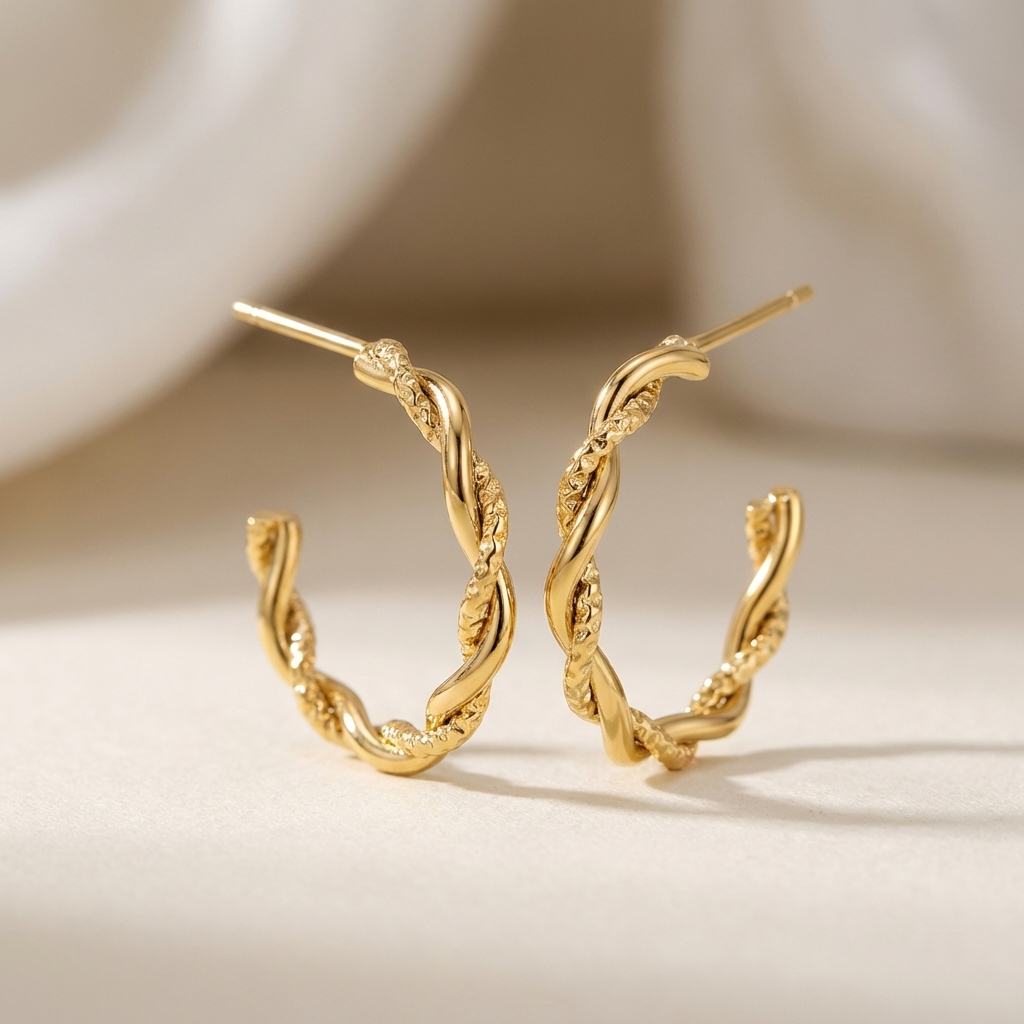 Elodie Braided Hoop Earrings
