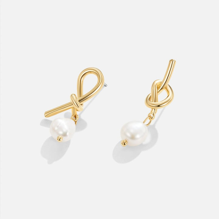 Pearl Knot Drop Earrings