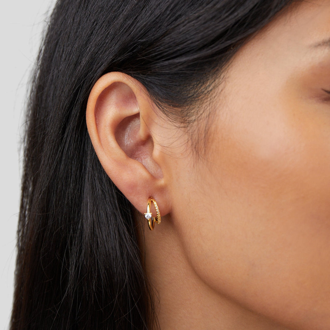 Léonie Crystal Hoop Earrings