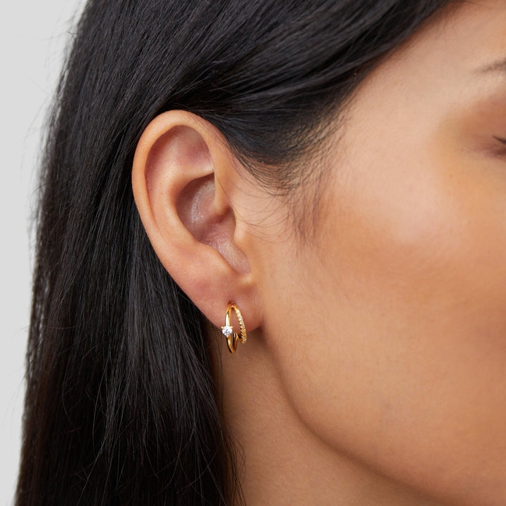 Léonie Crystal Hoop Earrings