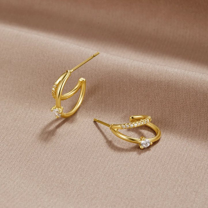 Léonie Crystal Hoop Earrings