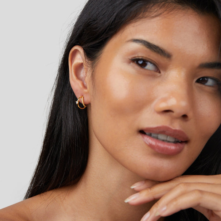 Léonie Crystal Hoop Earrings