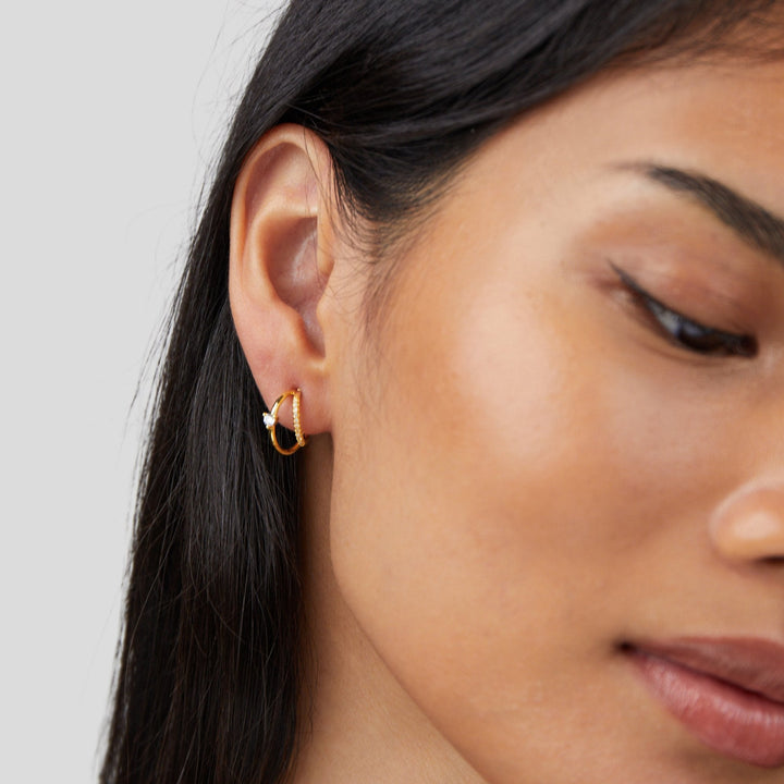 Léonie Crystal Hoop Earrings