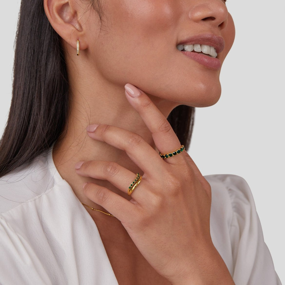 Marissa Emerald Layered Ring