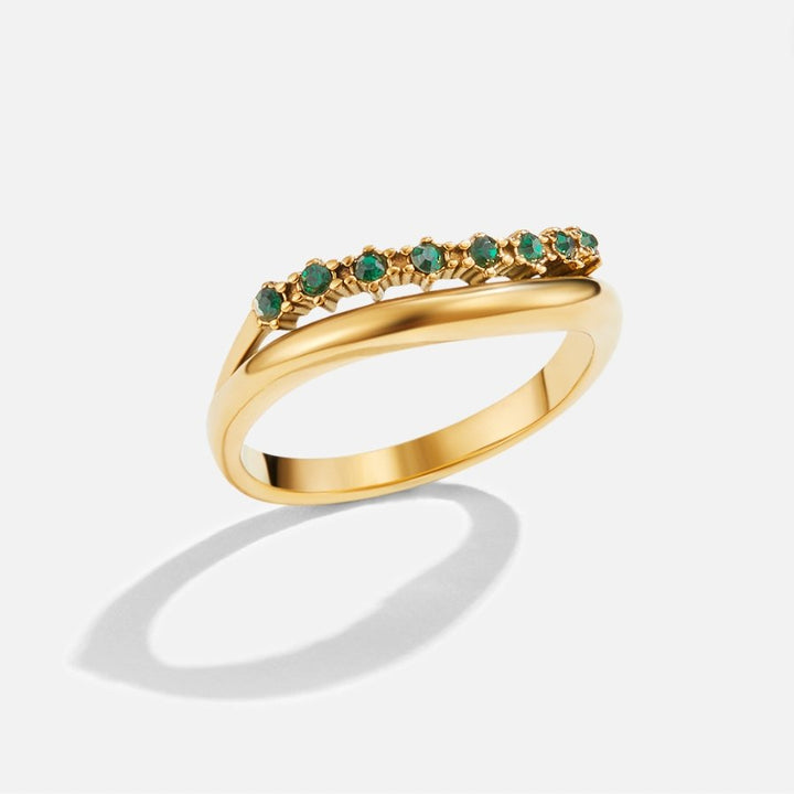 Marissa Emerald Layered Ring