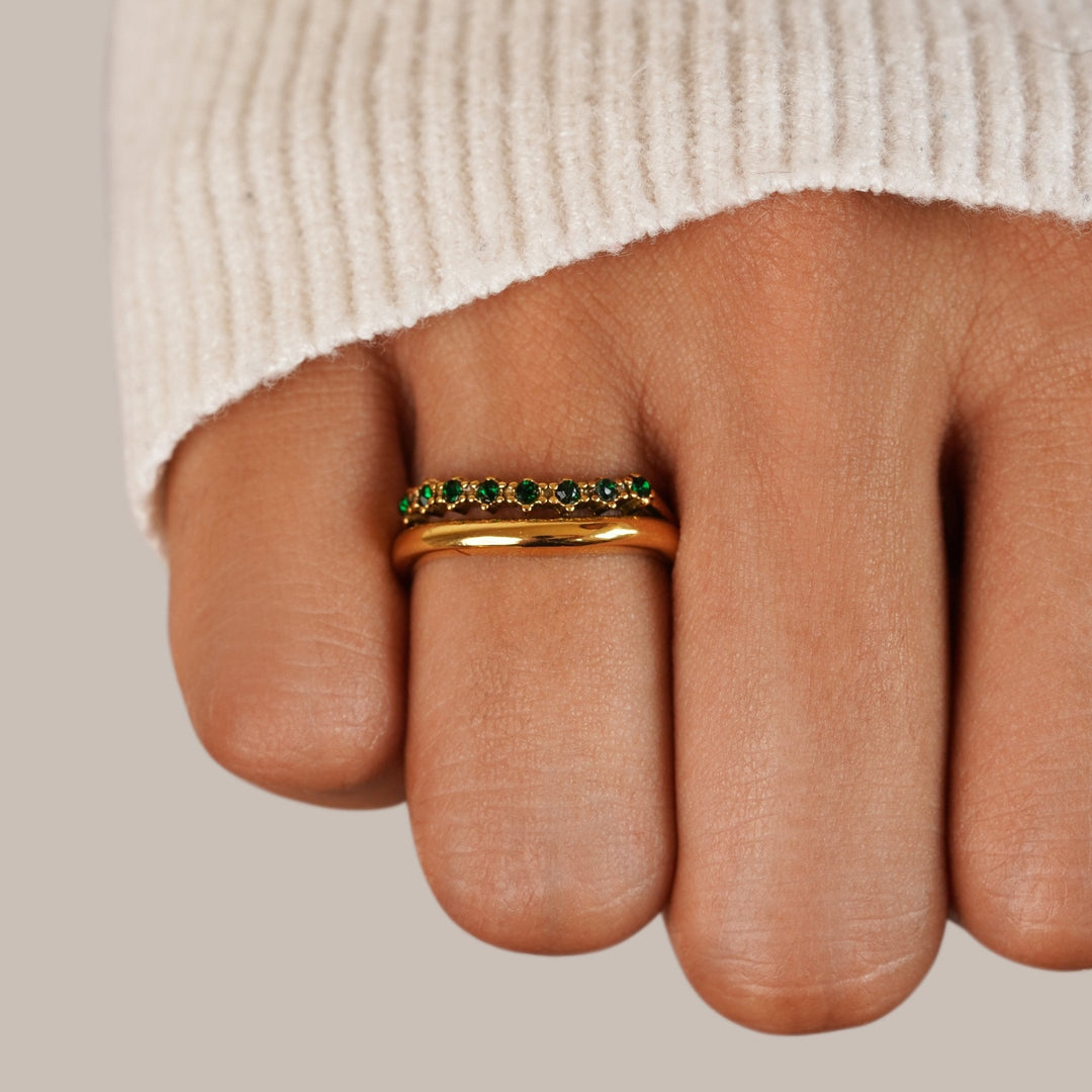 Marissa Emerald Layered Ring