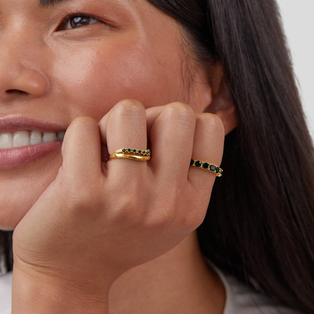 Marissa Emerald Layered Ring
