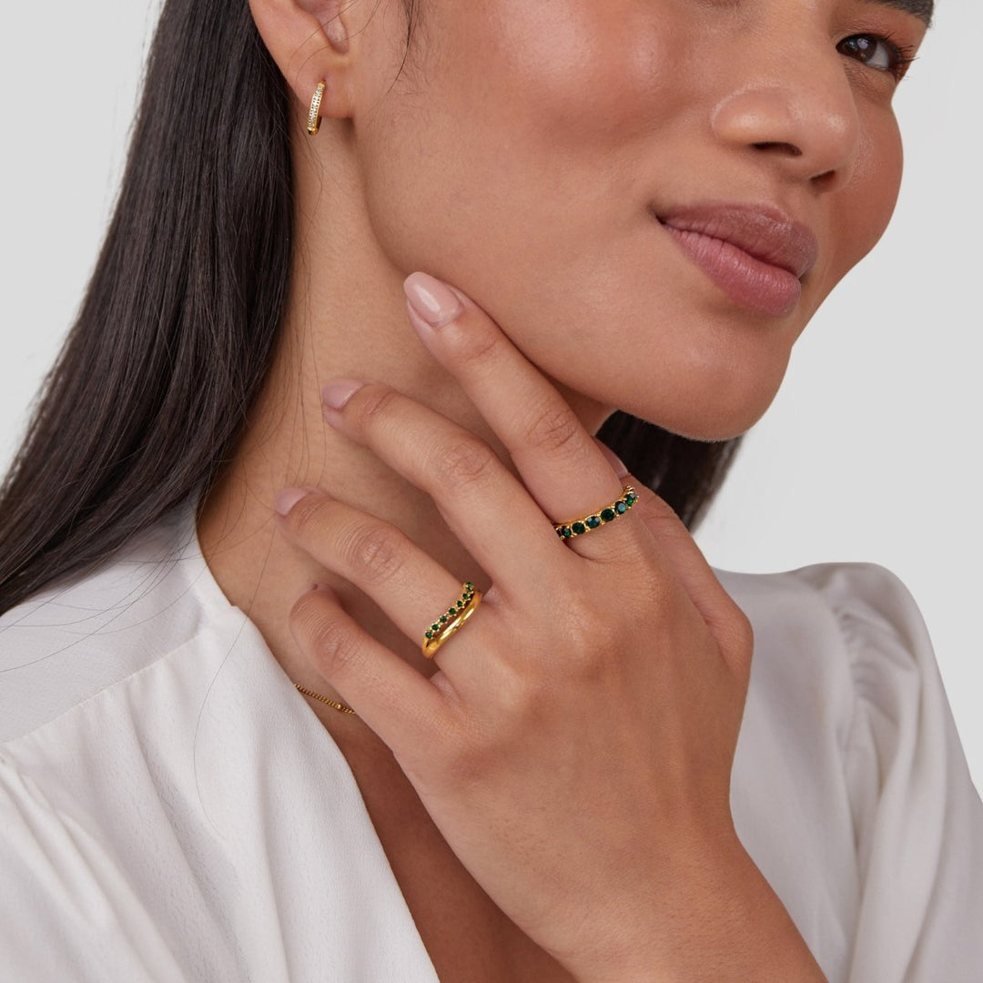 Marissa Emerald Layered Ring
