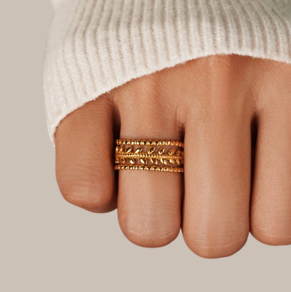 Aurelia Layered Gold Leaf Ring