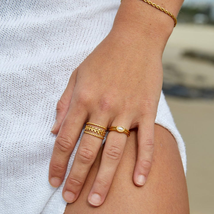 Aurelia Layered Gold Leaf Ring