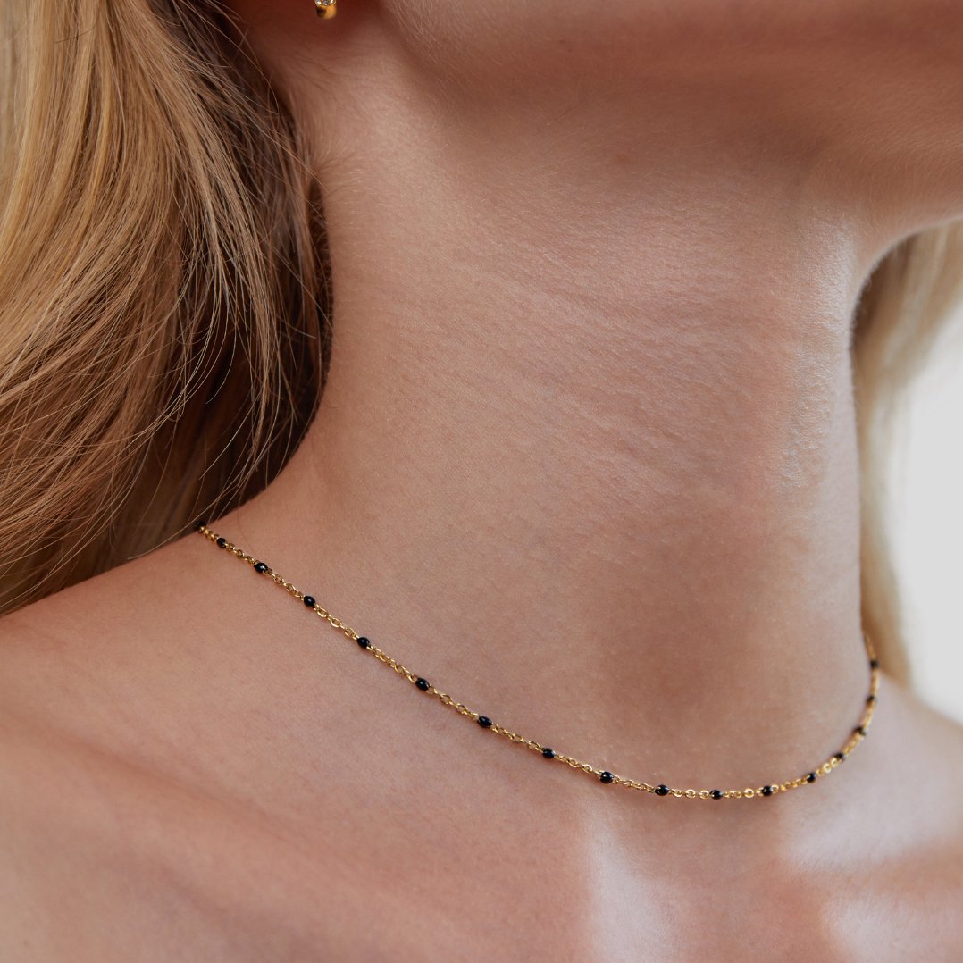Elara Noir Beaded Necklace