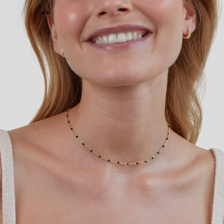 Elara Noir Beaded Necklace