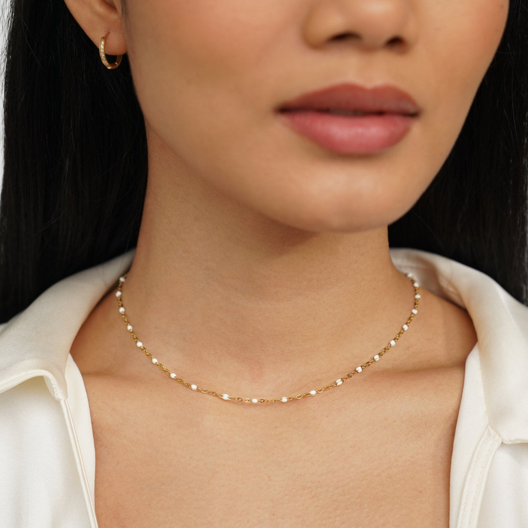 Adeline White Bead Necklace
