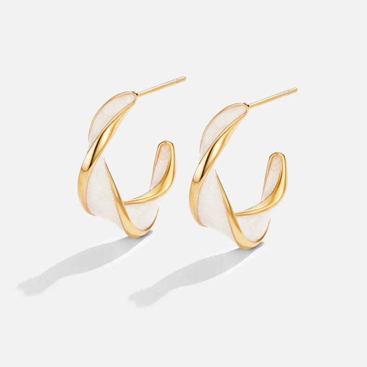 Annelise Pearl Twist Hoop Earrings