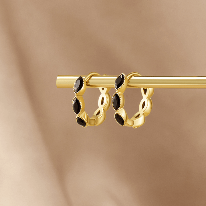 Odette Noir Hoop Earrings