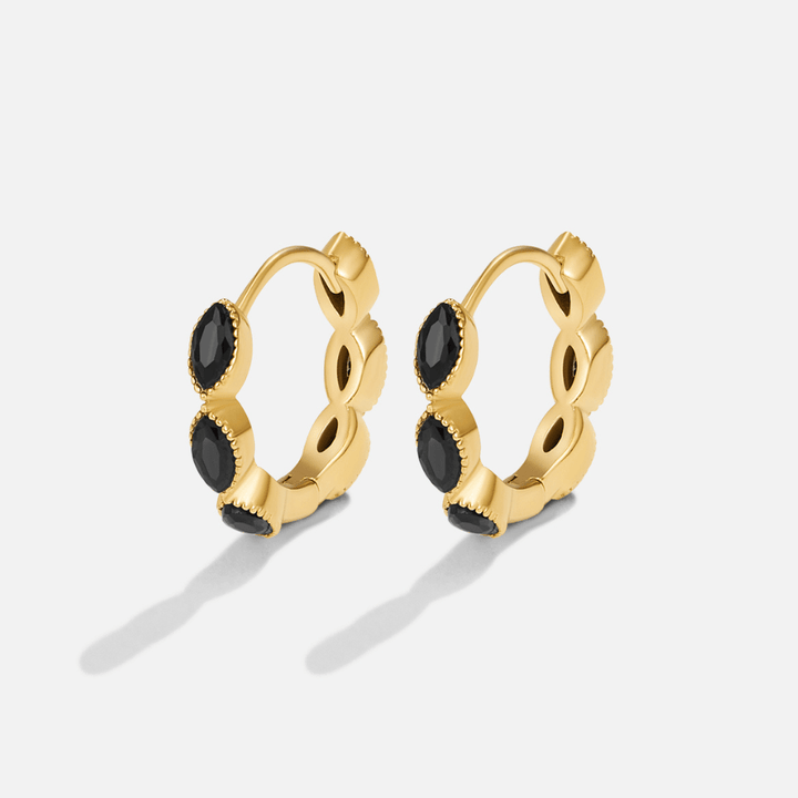 Odette Noir Hoop Earrings