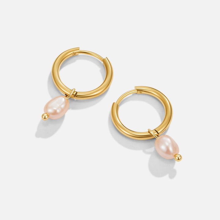 Pearl Bella Hoop Earrings
