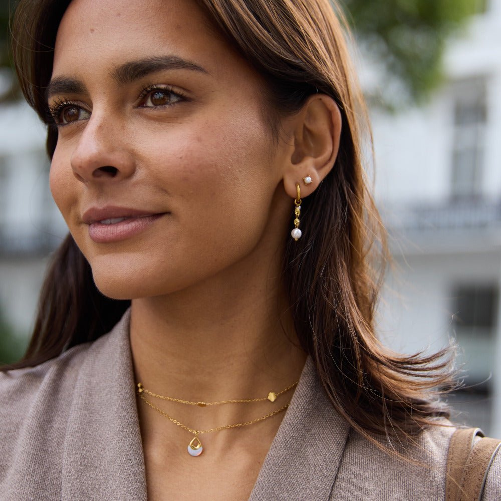 Élise Pearl Cascade Hoop Earrings