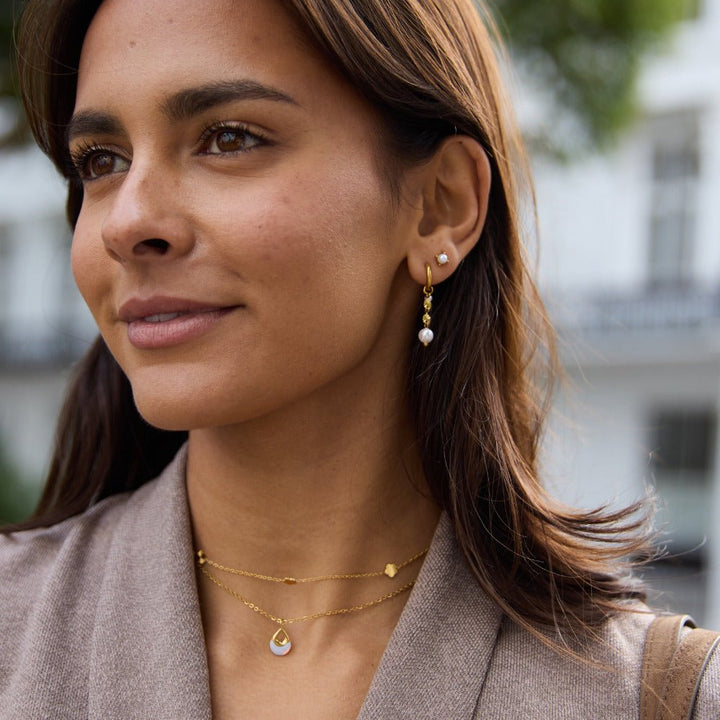 Élise Pearl Cascade Hoop Earrings