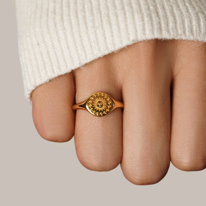 Solstice Sun Signet Ring