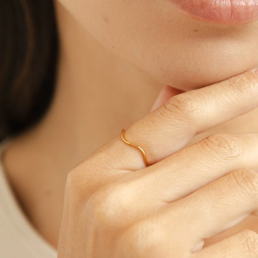 Sienna Gold Wave Ring