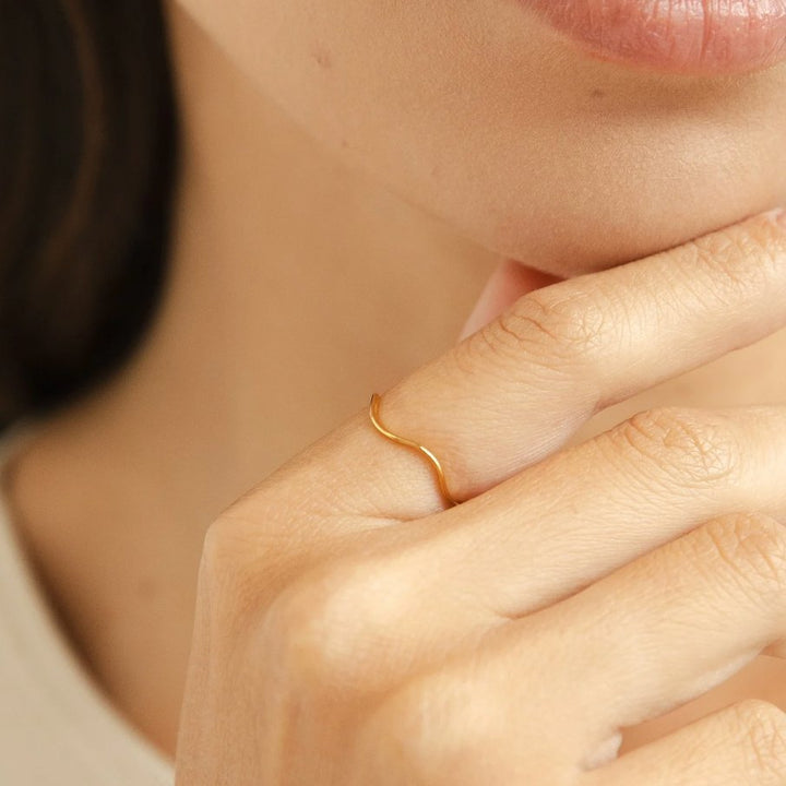 Sienna Gold Wave Ring